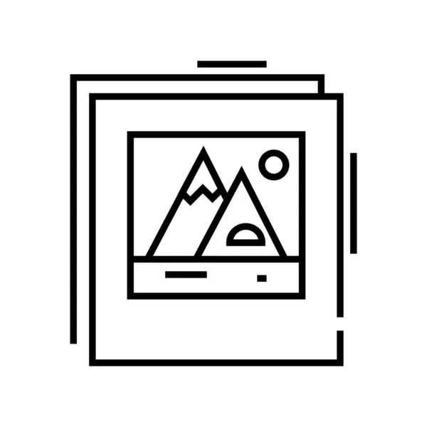 Photo memory line icon, concept sign, outline vector illustration, linear symbol. — Stock vektor