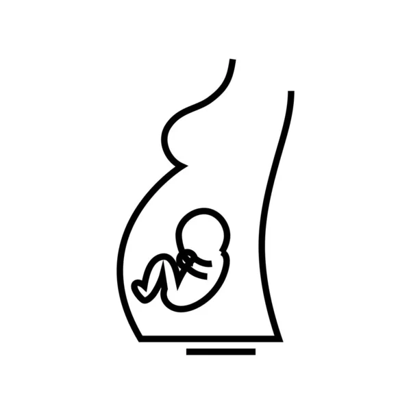 Pregnancy line icon, concept sign, outline vector illustration, linear symbol. — ストックベクタ