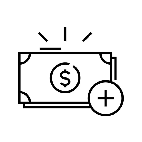 Profit earning line icon, concept sign, outline vector illustration, linear symbol. — ストックベクタ