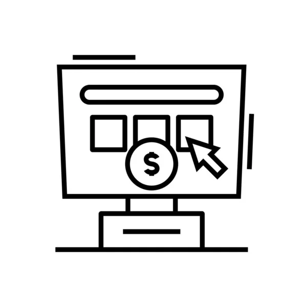 Purchasing line icon, concept sign, outline vector illustration, linear symbol. — Stock vektor