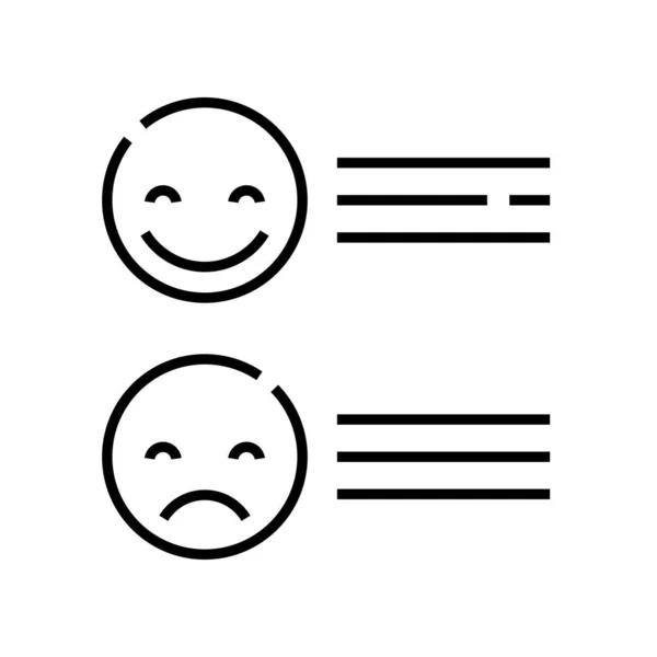 Positive and negative review line icon, concept sign, outline vector illustration, linear symbol. — Wektor stockowy