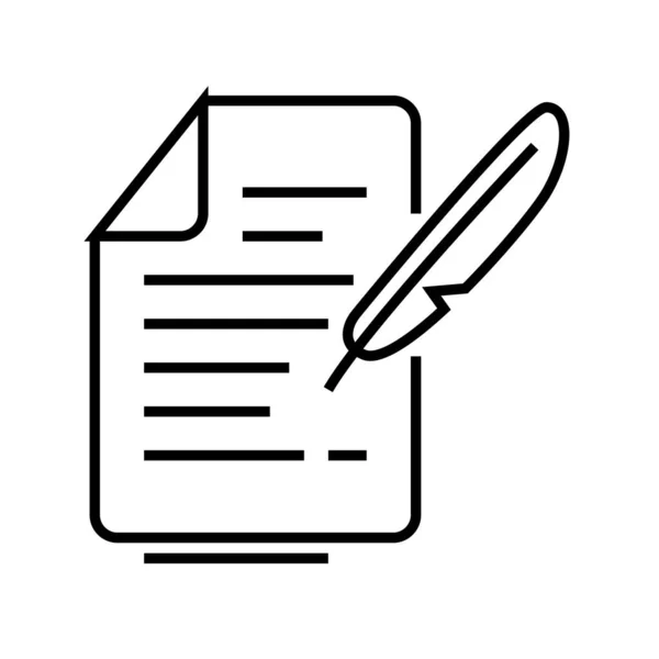 Real letter line icon, concept sign, outline vector illustration, linear symbol. — 스톡 벡터