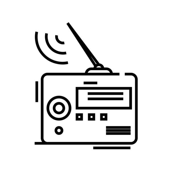 Radio line icon, concept sign, outline vector illustration, linear symbol. — Stok Vektör