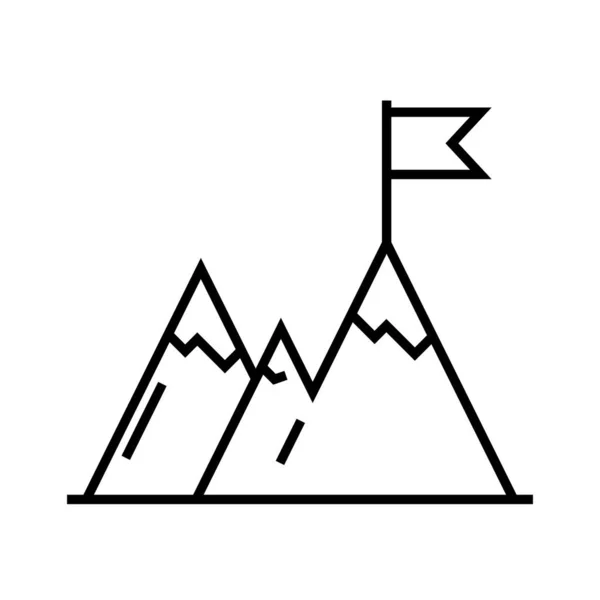 Reaching the top line icon, concept sign, outline vector illustration, linear symbol. — Διανυσματικό Αρχείο