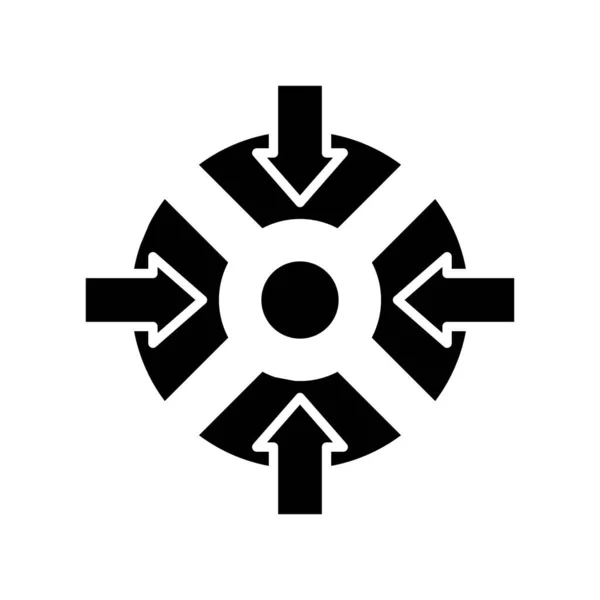 Final target black icon, concept illustration, vector flat symbol, glyph sign. — Stockvektor