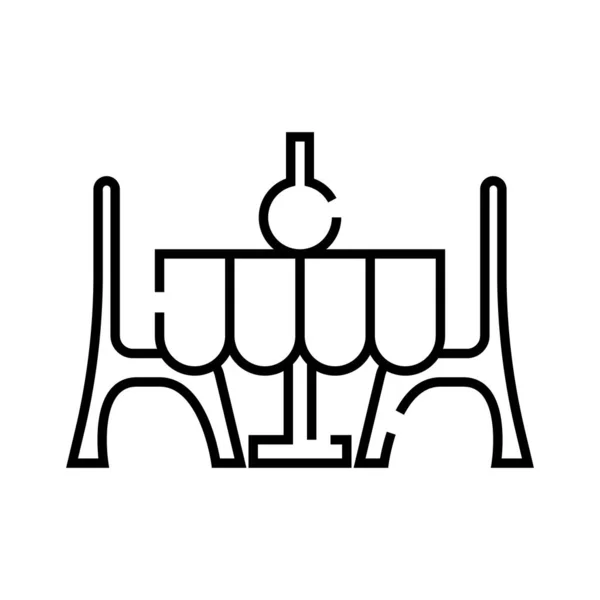 Restaurant table line icon, concept sign, outline vector illustration, linear symbol. — Stok Vektör