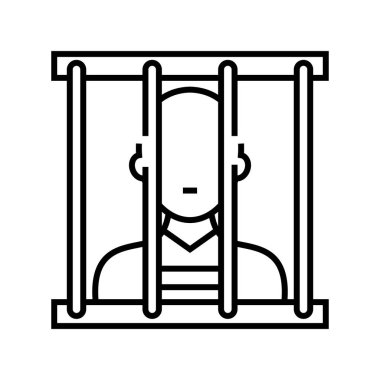 Prisoner line icon, concept sign, outline vector illustration, linear symbol.