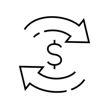 Monetary exchange line icon, concept sign, outline vector illustration, linear symbol.