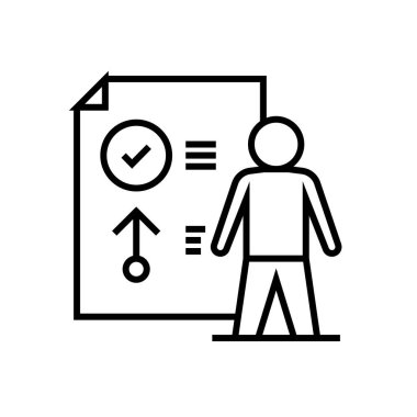 Reporting chart line icon, concept sign, outline vector illustration, linear symbol.