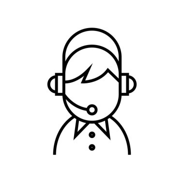 Operator asisstance line icon, concept sign, outline vector illustration, linear symbol.