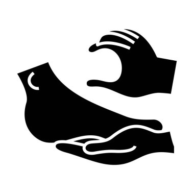 Feet care black icon, concept illustration, vector flat symbol, glyph sign.