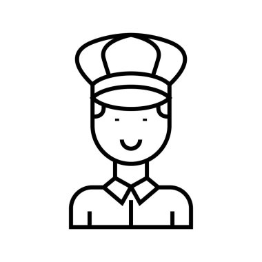 Professional driver line icon, concept sign, outline vector illustration, linear symbol.