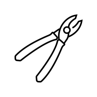 Plier tool line icon, concept sign, outline vector illustration, linear symbol.