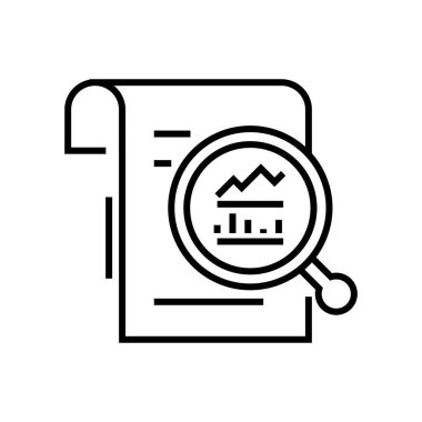 Reserching diagram line icon, concept sign, outline vector illustration, linear symbol.