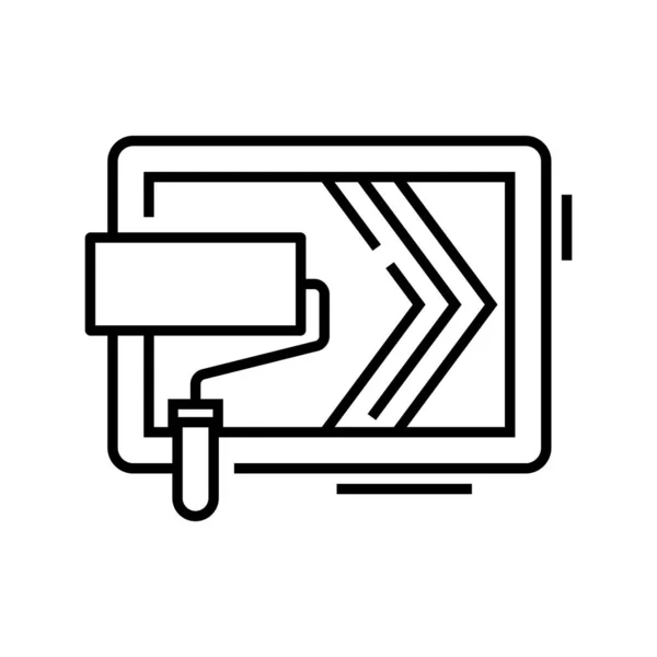 Outillage de réparation icône de ligne, signe conceptuel, illustration vectorielle de contour, symbole linéaire . — Image vectorielle
