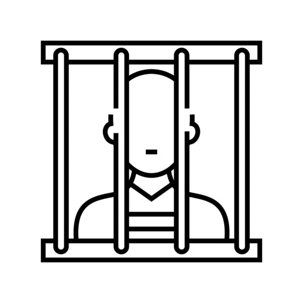 Prisoner line icon, concept sign, outline vector illustration, linear symbol. — Stock vektor