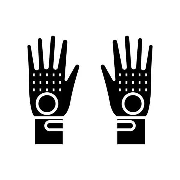 Garden gloves black icon, concept illustration, vector flat symbol, glyph sign. — ストックベクタ