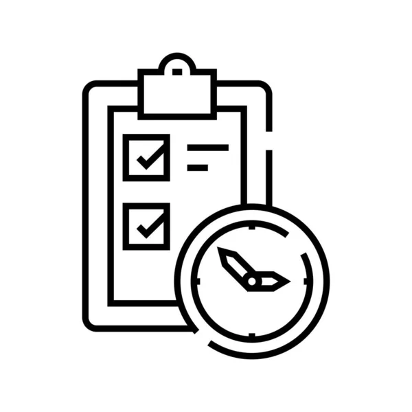 Productive management line icon, concept sign, outline vector illustration, linear symbol. — 스톡 벡터