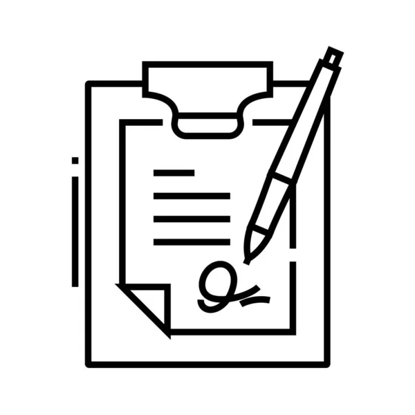 Official document line icon, concept sign, outline vector illustration, linear symbol. — 스톡 벡터