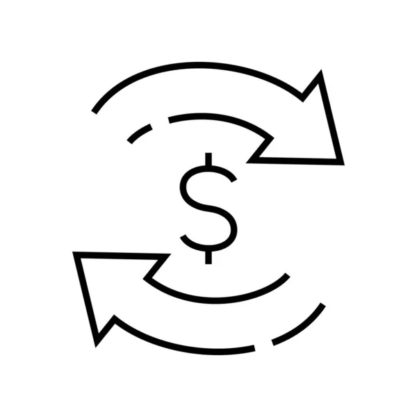 Ícone de linha de câmbio monetário, sinal de conceito, ilustração vetorial de contorno, símbolo linear . — Vetor de Stock