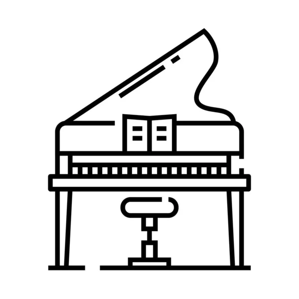 Icona della linea di educazione musicale, segno concettuale, illustrazione vettoriale di contorno, simbolo lineare . — Vettoriale Stock