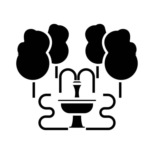 Conception de fontaine icône noire, illustration de concept, symbole plat vectoriel, signe de glyphe . — Image vectorielle