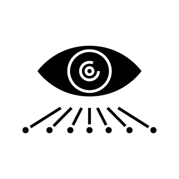 Icône noir oeil suivant, illustration de concept, symbole plat vectoriel, signe glyphe . — Image vectorielle