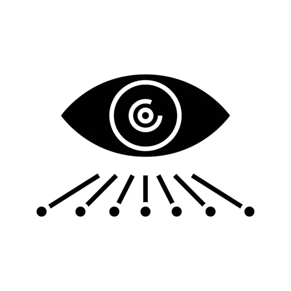 Folgendes Auge schwarzes Symbol, Konzept Illustration, Vektor flaches Symbol, Glyphen-Zeichen. — Stockvektor