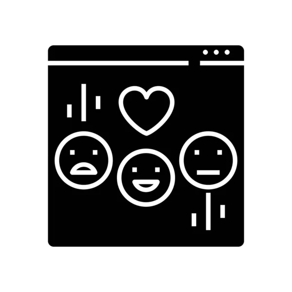 Emoji chat black icon, concept illustration, vector flat symbol, glyph sign. — ストックベクタ
