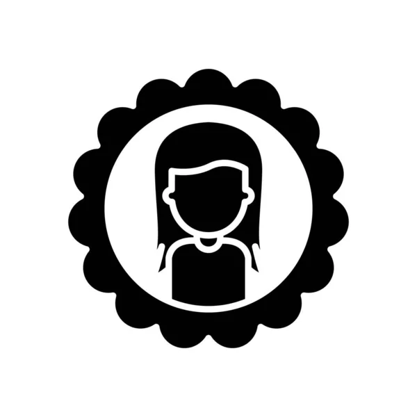Chica icono negro, concepto de ilustración, vector de símbolo plano, signo de glifo . — Vector de stock