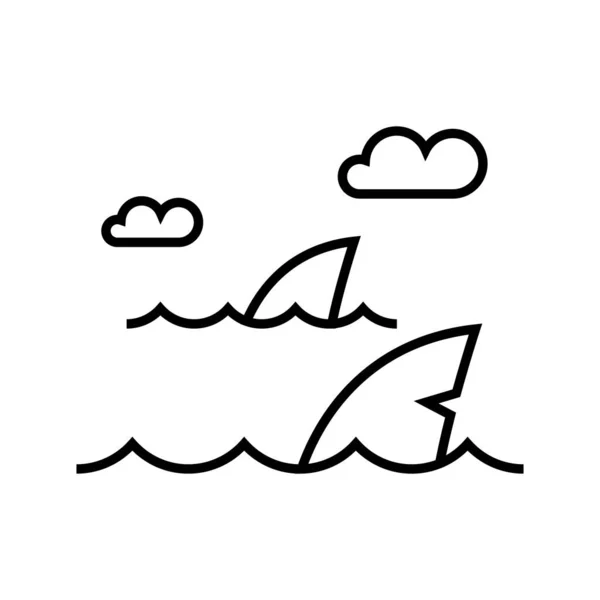 Oceans shark line icon, concept sign, outline vector illustration, linear symbol. — Stock vektor