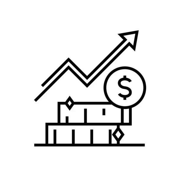 Profit changes line icon, concept sign, outline vector illustration, linear symbol. — ストックベクタ
