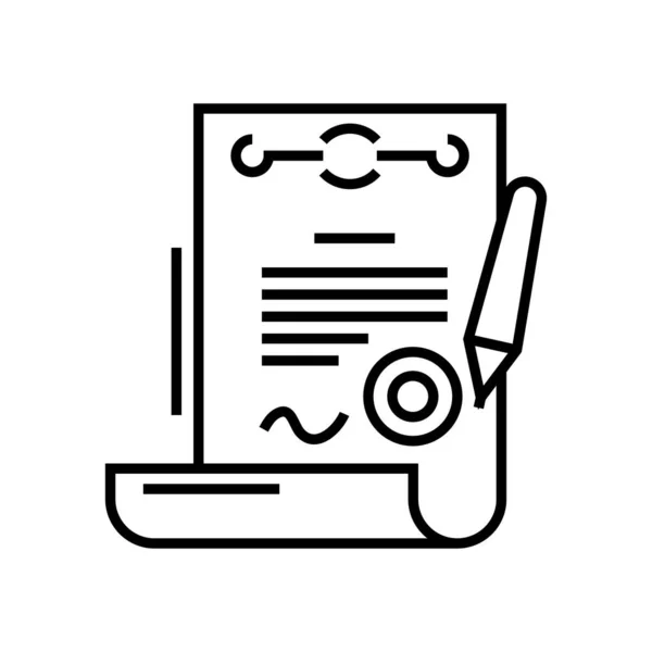 Official report line icon, concept sign, outline vector illustration, linear symbol. 스톡 벡터