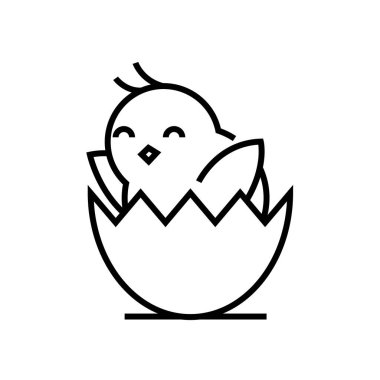 New chicken line icon, concept sign, outline vector illustration, linear symbol.
