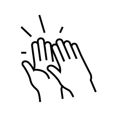 Ovalama çizgisi simgesi, kavram işareti, taslak vektör çizimi, doğrusal sembol.