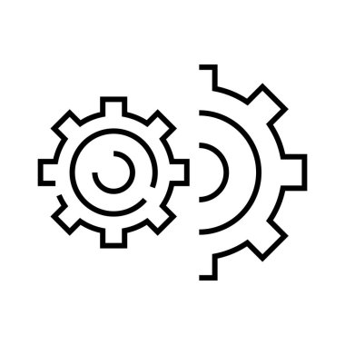 Özellikler çizgisi simgesi, kavram işareti, taslak vektör çizimi, doğrusal sembol.