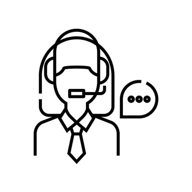 Operator line icon, concept sign, outline vector illustration, linear symbol.