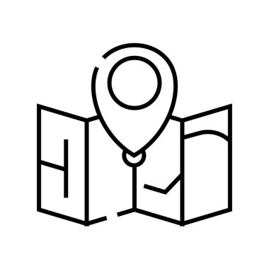 Map line icon, concept sign, outline vector illustration, linear symbol.