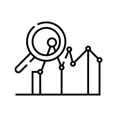 Pazar değerleme satırı simgesi, konsept işareti, özet vektör çizimi, doğrusal sembol.