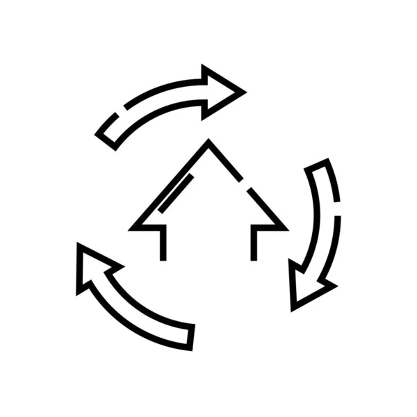 Moving task line icon, concept sign, outline vector illustration, linear symbol. — Stok Vektör