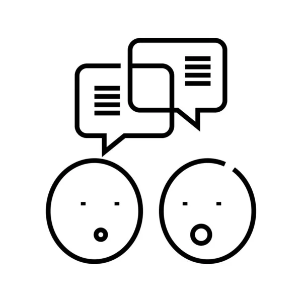 Negotiation line icon, concept sign, outline vector illustration, linear symbol. — ストックベクタ