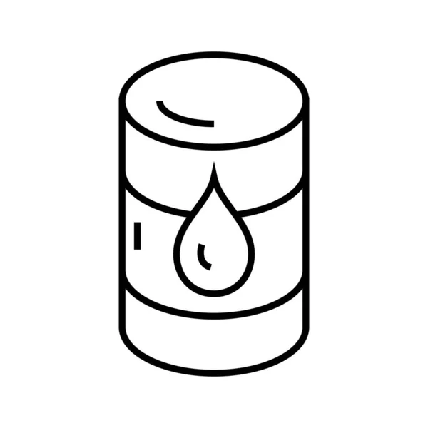 Icona della linea del barilotto dell'olio, segno concettuale, illustrazione vettoriale del contorno, simbolo lineare . — Vettoriale Stock