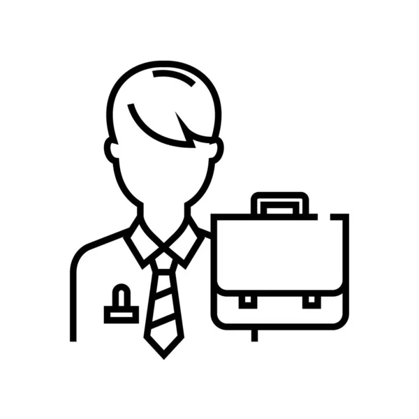 Office clerk line icon, concept sign, outline vector illustration, linear symbol. — Stock vektor