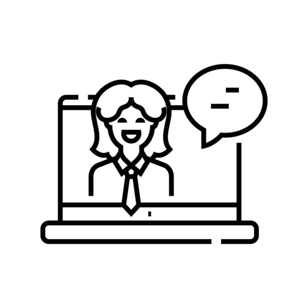 Remote manager line icon, concept sign, outline vector illustration, linear symbol. — 스톡 벡터