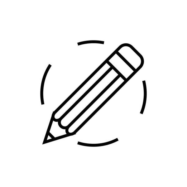 Icono de línea de lápiz, signo de concepto, ilustración de vectores de contorno, símbolo lineal . — Archivo Imágenes Vectoriales