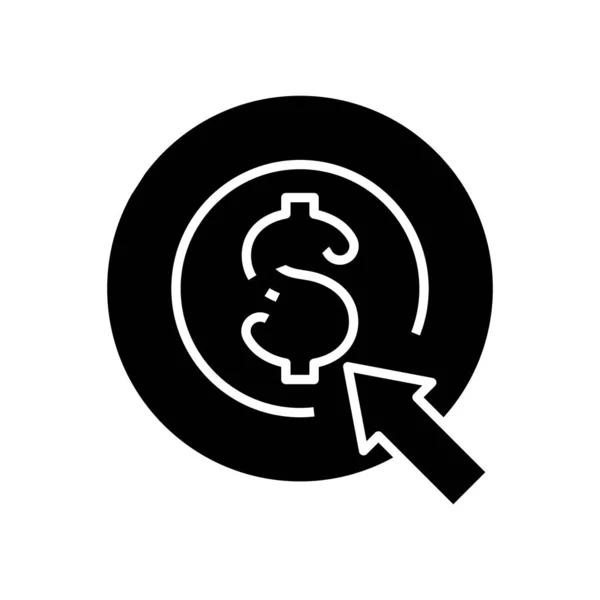 Finalidade financeira ícone preto, ilustração conceito, símbolo plano vetorial, sinal de glifo . — Vetor de Stock