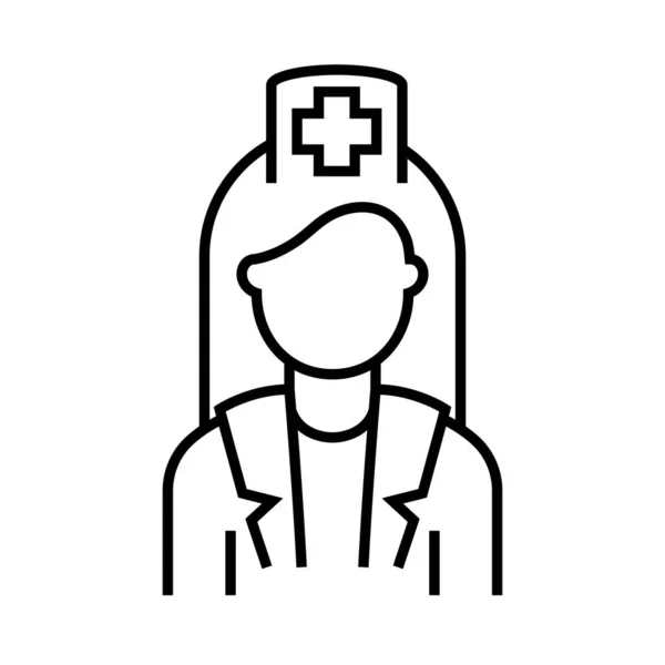 Nurse line icon, concept sign, outline vector illustration, linear symbol. — Wektor stockowy