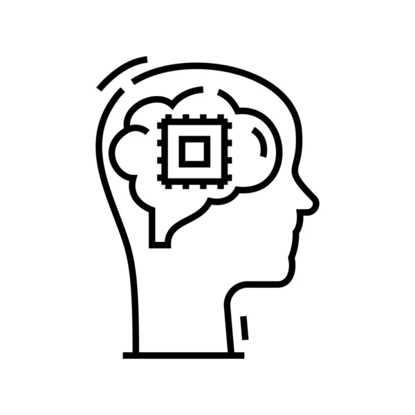 Memory abilities line icon, concept sign, outline vector illustration, linear symbol. — 스톡 벡터