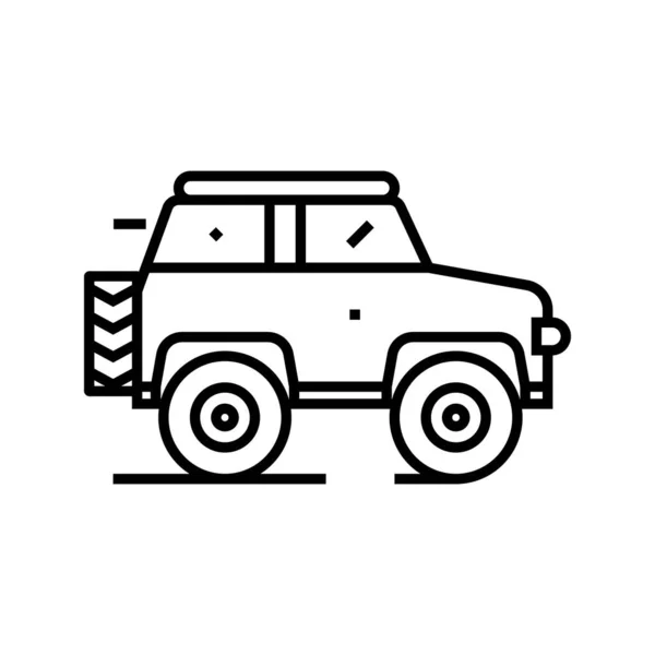 Alquilar icono de línea de coche, signo de concepto, esbozo vector ilustración, símbolo lineal . — Vector de stock