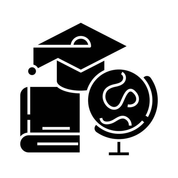 Education symbols black icon, concept illustration, vector flat symbol, glyph sign. — Stockový vektor